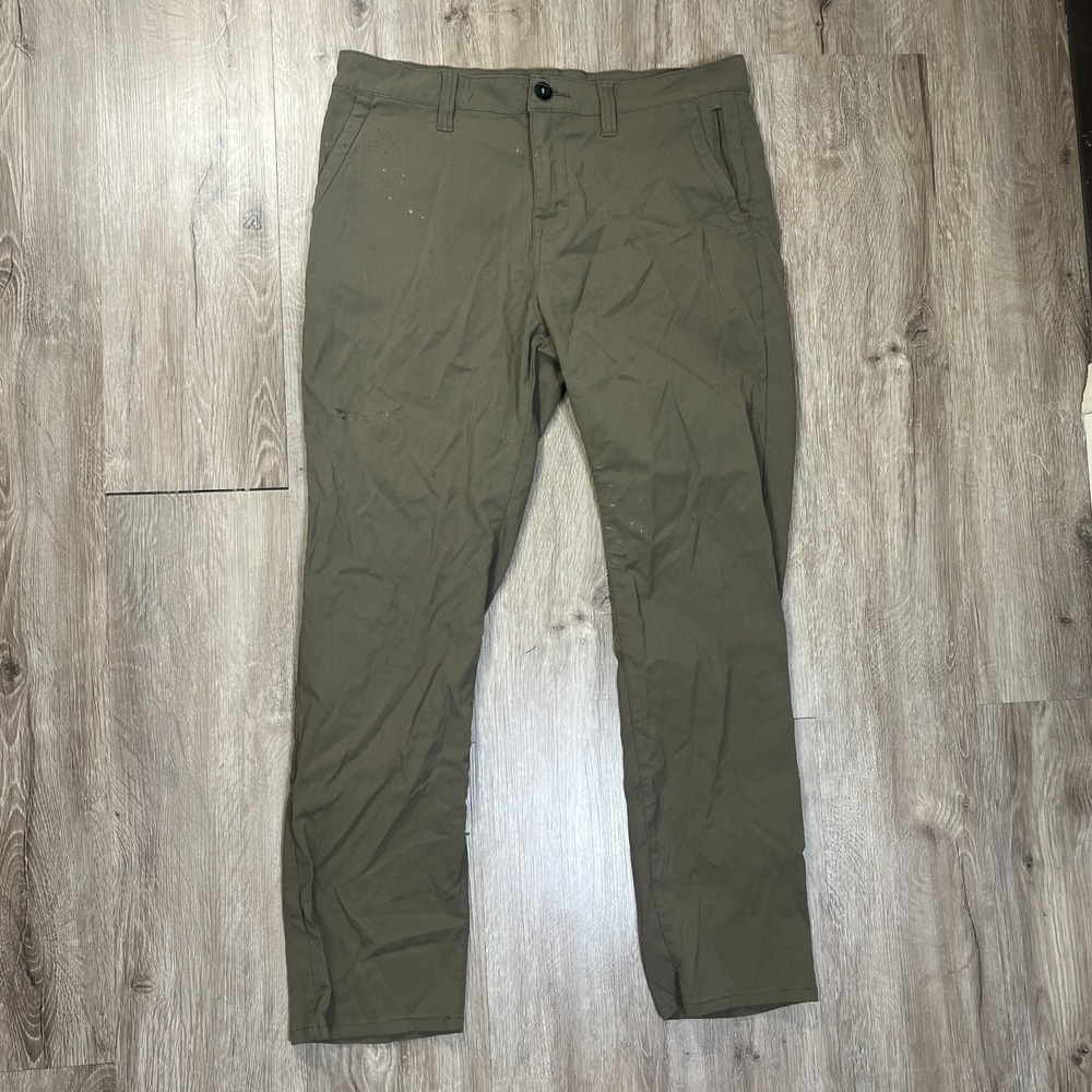 Prana Men's Stretch Zion Pants 34x30 Green Straight Climbing Hiking